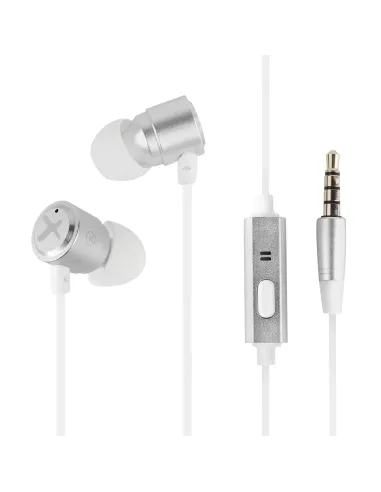 Auriculares phoenix de botón con microfono manos libres colgar y descolgar en cable conector jack 3.5 color blanco