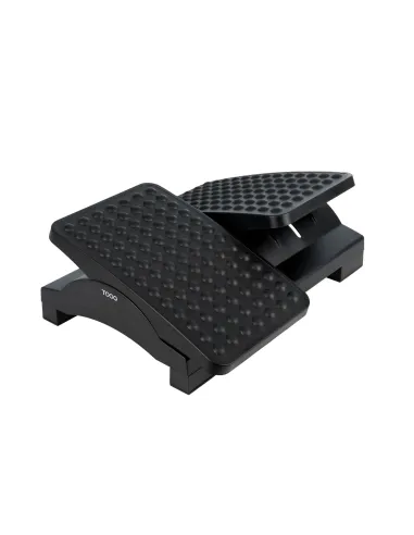 TooQ Reposapiés Ajustable en Altura e Inclinación, Negro