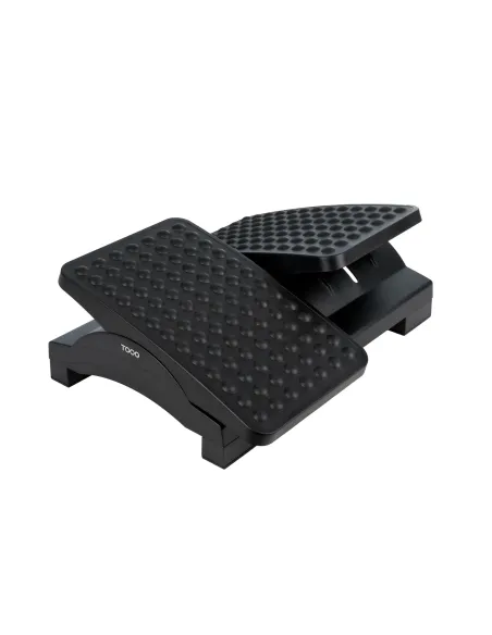 TooQ Reposapiés Ajustable en Altura e Inclinación, Negro