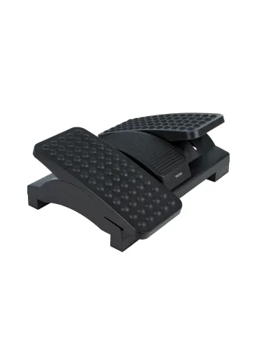 TooQ Reposapiés Ajustable en Altura e Inclinación, Negro