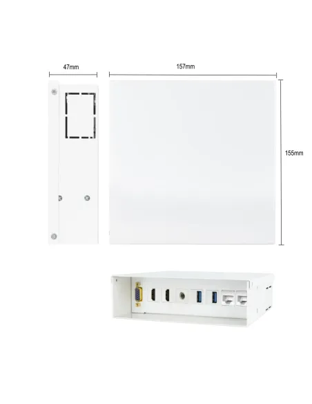 Ewent EW1555 caja de tomacorriente No Blanco