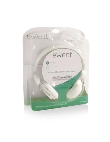 Ewent EW3578 auricular y casco Auriculares Alámbrico Diadema Música Blanco