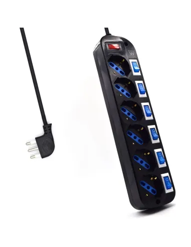Ewent EW3850 limitador de tensión Negro 6 salidas AC 220 V 1,5 m