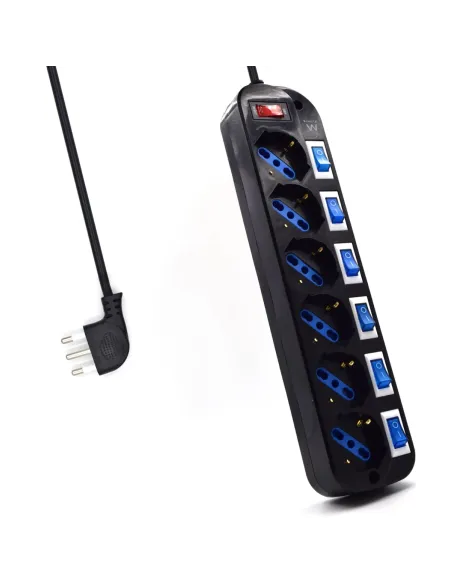 Ewent EW3850 limitador de tensión Negro 6 salidas AC 220 V 1,5 m