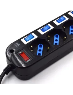 Ewent EW3850 limitador de tensión Negro 6 salidas AC 220 V 1,5 m 2