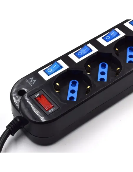 Ewent EW3850 limitador de tensión Negro 6 salidas AC 220 V 1,5 m