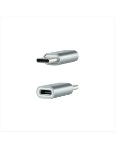 Nanocable Adaptador USB-C a Micro USB, USB-C M-Micro B H, Aluminio, Gris