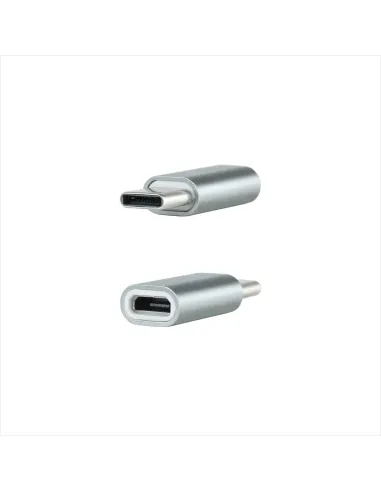 Nanocable Adaptador USB-C a Micro USB, USB-C M-Micro B H, Aluminio, Gris