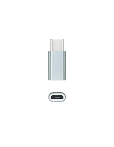 Nanocable Adaptador USB-C a Micro USB, USB-C M-Micro B H, Aluminio, Gris