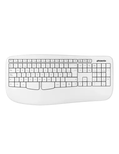 Phoenix k201 teclado ergonómico inalámbrico 2.4ghz blanco