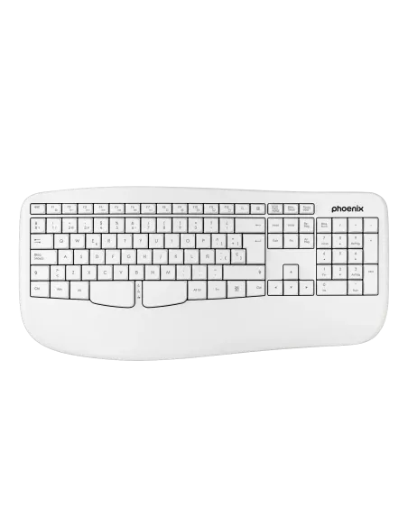 Phoenix k201 teclado ergonómico inalámbrico 2.4ghz blanco