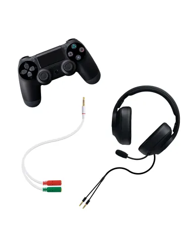 Nanocable Cable adaptador Audio Jack 3.5 M 4pines - 2xJack 3.5 H 3pines, blanco, 20 cm