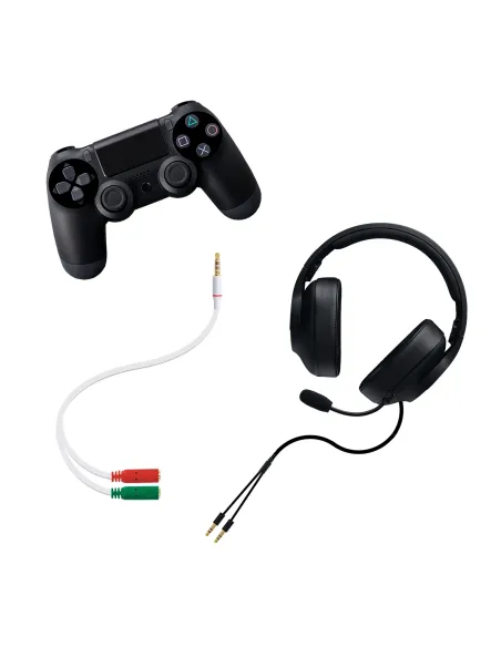 Nanocable Cable adaptador Audio Jack 3.5 M 4pines - 2xJack 3.5 H 3pines, blanco, 20 cm