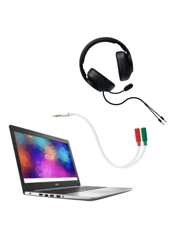 Nanocable Cable adaptador Audio Jack 3.5 M 4pines - 2xJack 3.5 H 3pines, blanco, 20 cm