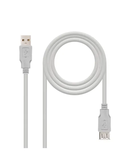 Nanocable CABLE USB 2.0, TIPO A M-A H, BEIGE, 3.0 M