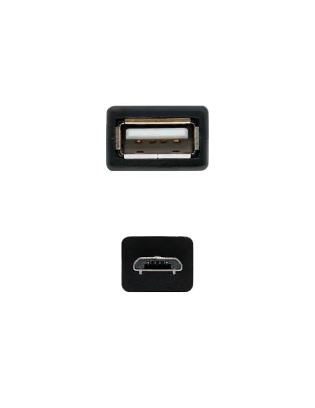 Nanocable CABLE USB 2.0 OTG, TIPO MICRO B M-A H, NEGRO, 15 CM