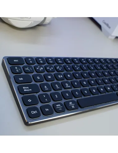 CoolBox TECLADO INALAMBRICO RETROILUMINADO MOONLIGHT KEY B431 USB-C+BT5.1+RF2.4G GRIS OSCURO DE ALUMINIO
