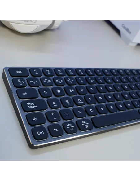 CoolBox TECLADO INALAMBRICO RETROILUMINADO MOONLIGHT KEY B431 USB-C+BT5.1+RF2.4G GRIS OSCURO DE ALUMINIO