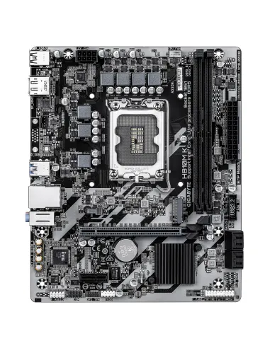 GIGABYTE H810M K Placa Base – Procesadores Intel Core Ultra (Serie 2), VRM de 3+1+2 fases, hasta 6400 MHz DDR5, 1 x M.2 PCIe