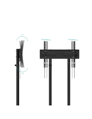 TooQ “KEFRÉN” Soporte de suelo con Ruedas para pantallas de 37”-70”, Negro