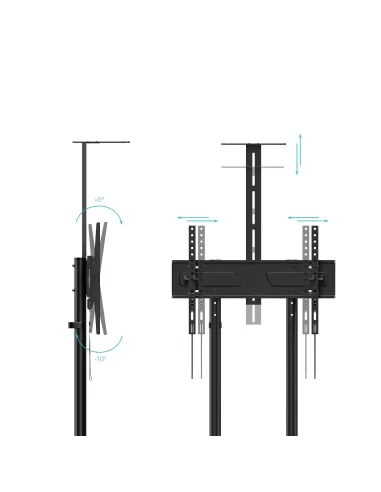 TooQ “NEFERTITI” Soporte de suelo con Ruedas para pantallas de 37”-70”, Negro