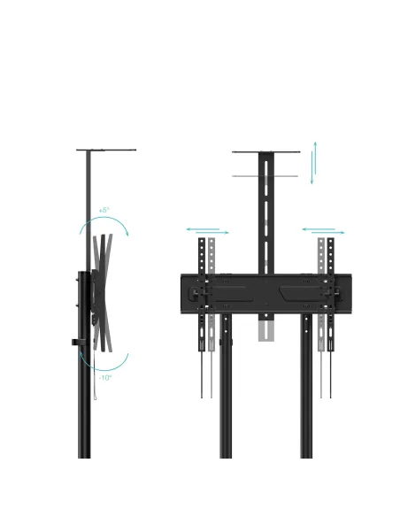 TooQ “NEFERTITI” Soporte de suelo con Ruedas para pantallas de 37”-70”, Negro