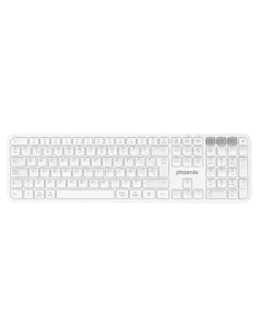 Teclado inalámbrico multidispositivo phoenix k300 blueooth dual y 2.4ghz blanco