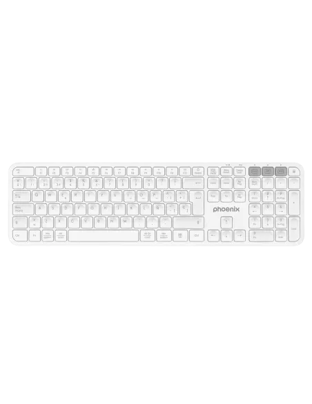 Teclado inalámbrico multidispositivo phoenix k300 blueooth dual y 2.4ghz blanco