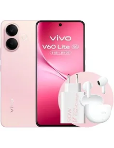 Smartphone Vivo V60 Lite 8GB/ 256GB/ 6.77"/ 5G/ Rosa/ Incluye Cargador 90W y Buds