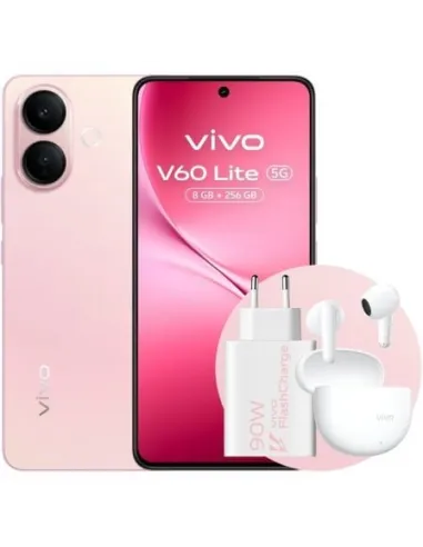 Smartphone Vivo V60 Lite 8GB/ 256GB/ 6.77"/ 5G/ Rosa/ Incluye Cargador 90W y Buds