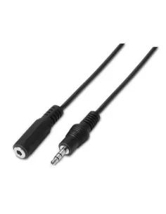 Cable Estéreo Aisens A128-0146/ Jack 3.5 Macho - Jack 3.5 Hembra/ Hasta 0.1W/ 3m/ Negro