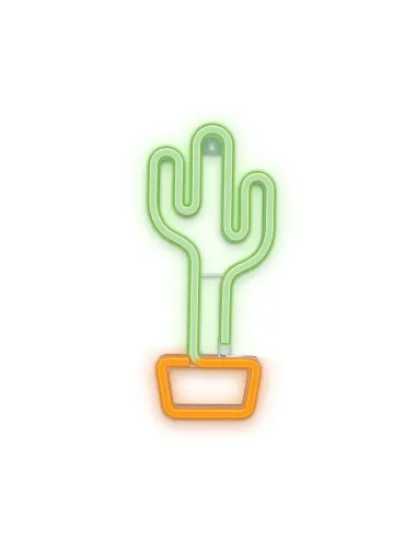 Lampara forever neon led cactus orange green