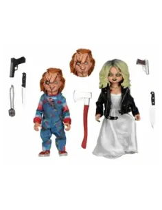 Pack 2 figuras bride of chucky chucky & tiffany 20 cm