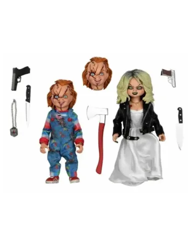 Pack 2 figuras bride of chucky chucky & tiffany 20 cm