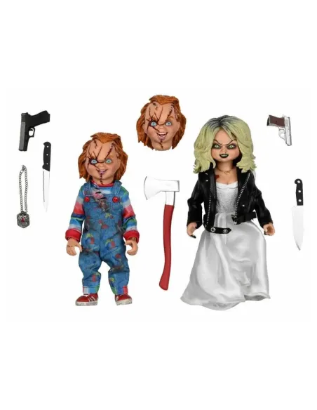 Pack 2 figuras bride of chucky chucky & tiffany 20 cm