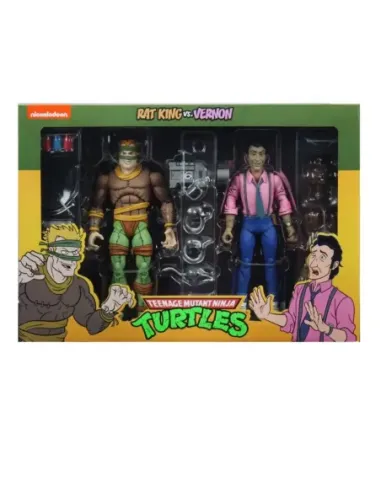 Pack 2 figuras neca rat king & vernon 18 cm scale action figure tmnt cartoon re - run