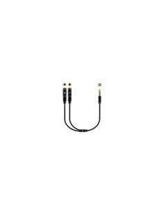 Cable Estéreo Nanocable 10.24.1202/ Jack 3.5 Macho - 2x Jack 3.5 Hembra/ 30cm/ Negro