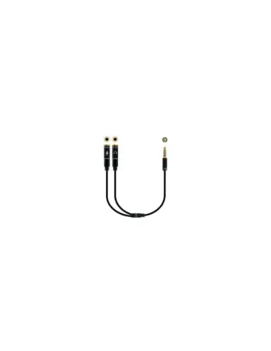 Cable Estéreo Nanocable 10.24.1202/ Jack 3.5 Macho - 2x Jack 3.5 Hembra/ 30cm/ Negro