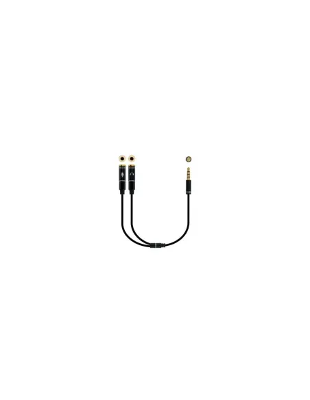 Cable Estéreo Nanocable 10.24.1202/ Jack 3.5 Macho - 2x Jack 3.5 Hembra/ 30cm/ Negro
