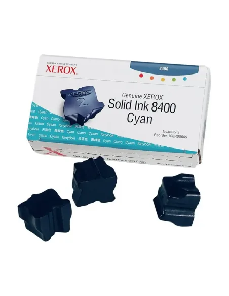 Tinta solida xerox tektronix phaser 8400 cian 3 unidades