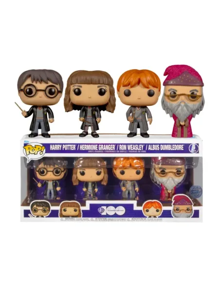 Funko pop harry potter pack 4 figuras harry hermione dumbledore ron