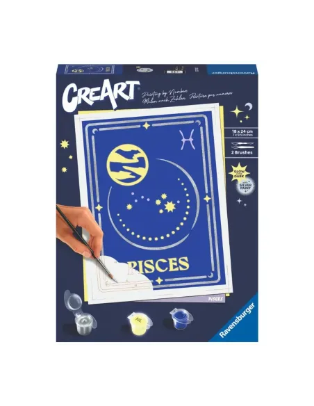 Kit para pintar con números ravensburger creart serie trend d zodiac: piscis