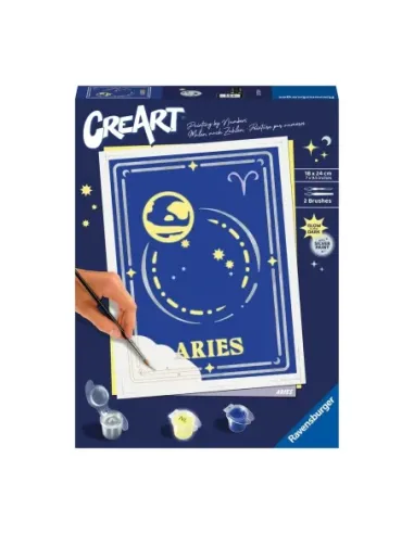 Kit para pintar con números ravensburger creart serie trend d zodiac: aries