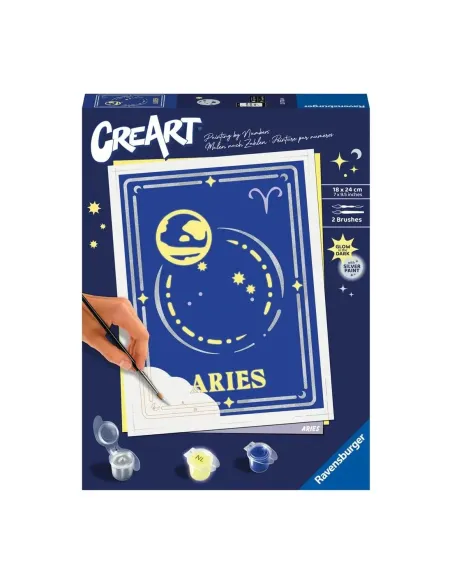 Kit para pintar con números ravensburger creart serie trend d zodiac: aries
