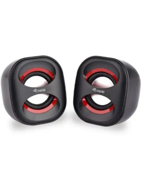 Altavoces 2.0 equip life mini 6w rms color negro y rojo jack 3.5 pulgadas alimetancion usb
