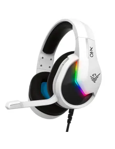 Auriculares gaming con microfono phoenix - ps5 - ps4 - pc - controles en cable - mute - blanco