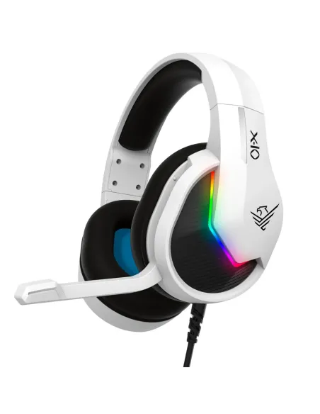Auriculares gaming con microfono phoenix - ps5 - ps4 - pc - controles en cable - mute - blanco
