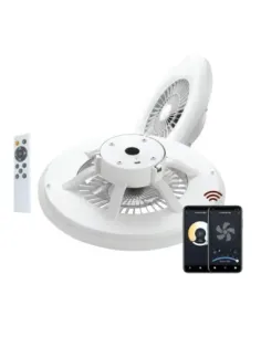 Lampara techo muvit io wifi 40w blanco + ventilador 20w