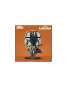 Funko pop star wars the mandalorian el mandaloriano xl version armadura cromatica con yoda en brazos 49931