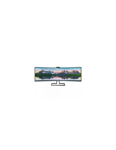 Monitor Profesional Ultrapanorámico Curvo Philips 499P9H 48.8"/ Dual QHD/ Webcam/ Multimedia/ Regulable en altura/ Negro